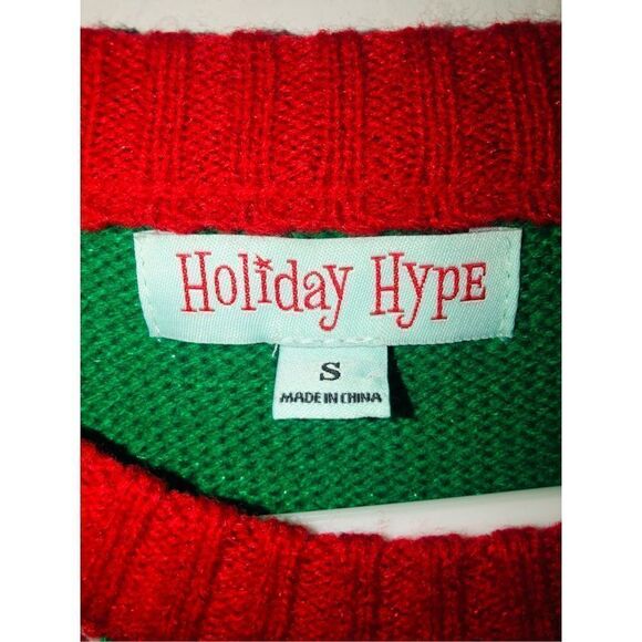 Holiday Hype women’s slug sweater 3D size S green and red - Picture 2 of 6